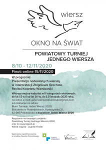 Konkurs "Powiatowy Turniej Jednego Wiersza 2020"