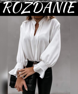 Wygraj elegancką białą bluzkę koszulową R. Uni
