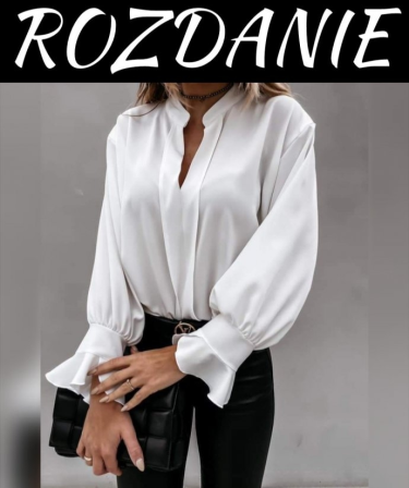 Wygraj elegancką białą bluzkę koszulową R. Uni