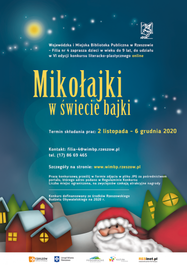 Rzeszów: Konkurs literacko-plastyczny "Mikołajki w świecie bajki"