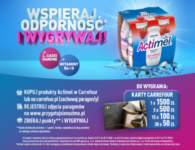 Konkurs "Actimel - Wspieraj odporność i wygrywaj" Carrefour