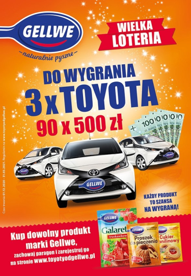 Loteria: Wygraj 3 Toyoty od Gellwe