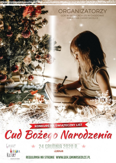 Siedlce: Konkurs "Świąteczny List - Cud Bożego Narodzenia"