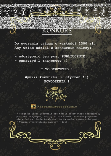 Konkurs od Studio Tatuażu Espada! 18+