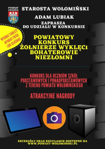 Konkurs "Powiatowy Konkurs Żołnierze Wyklęci - Bohaterowie Niezłomni"