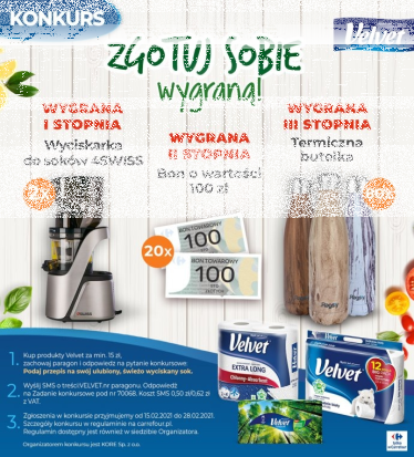 Konkurs "Velvet - Zgotuj sobie wygraną" Carrefour