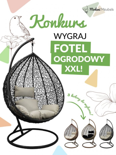 Wygraj fotel wiszący ogrodowy XXL