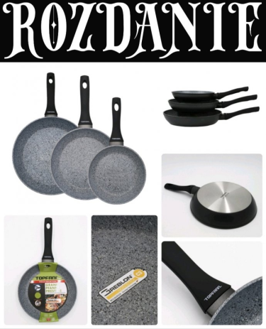 Wygraj komplet 3 patelni granitowych TOPFANN Prestiż