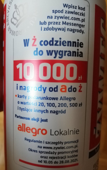 Loteria "od a do ż" - Żywiec 2021