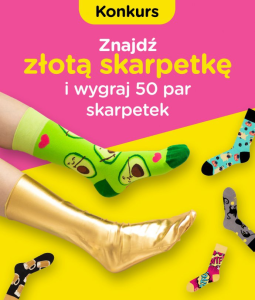 Konkurs "Znajdź złotą skarpetkę i wygraj 50 par skarpetek"