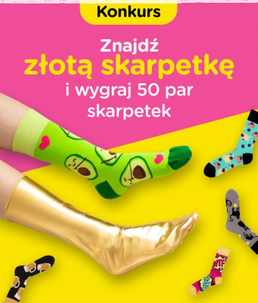 Konkurs "Znajdź złotą skarpetkę i wygraj 50 par skarpetek"