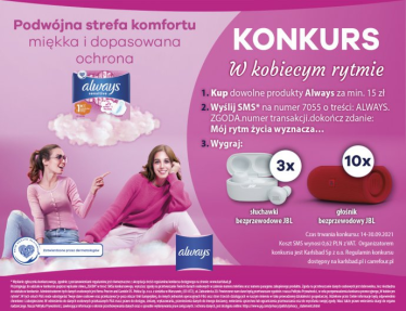 Konkurs "W kobiecym rytmie" Always Carrefour