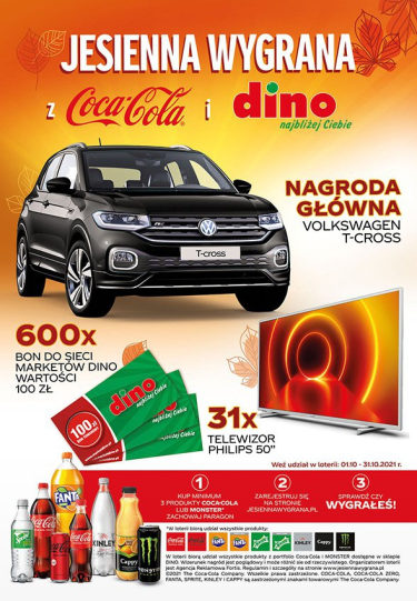 Loteria "Jesienna wygrana z Coca-Cola" Dino