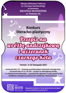 Sosnowiec: Konkurs literacko-plastyczny "Przepis na wróżbę andrzejkową i wizerunek czarnego kota"
