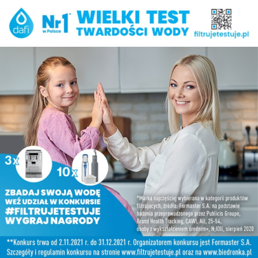 „Wielki test twardości wody” Dafi Biedronka