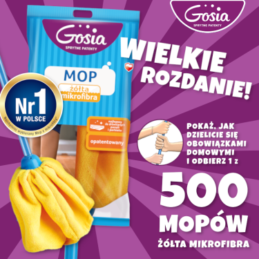 Konkurs "Wielkie rozdanie – 500 mopów żółta mikrofibra"