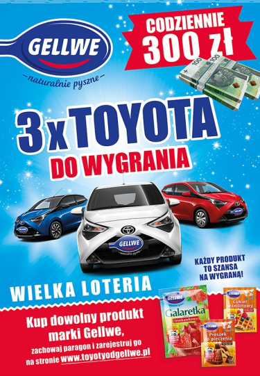 Loteria "Wygraj 3 Toyoty od Gellwe!"