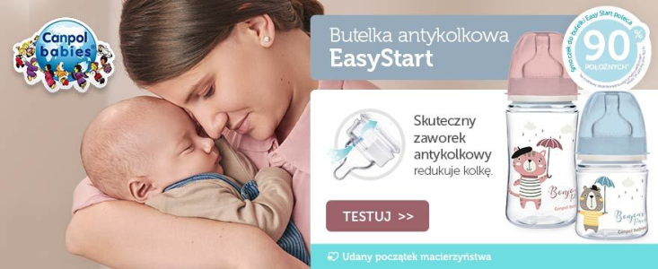 Konkurs "Wypróbuj butelki antykolkowe Easy Start marki Canpol babies"