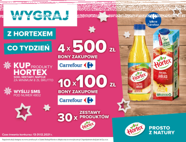 Konkurs "Wygraj z HORTEXEM co tydzień" Carrefour