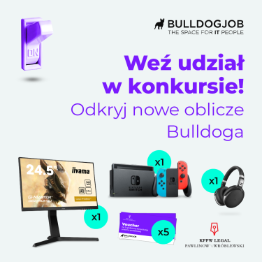 Konkurs "Odpowiedz na 6 pytań na 6 lat Bulldogjob i zgarnij jedną z 8 nagród"