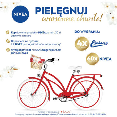 Konkurs "Pielęgnuj wiosenne chwile z Nivea" Drogerie Jawa