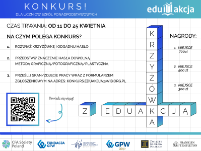 Konkurs dla uczniów szkół ponadpodstawowych "Krzyżówka z EduAkcją"