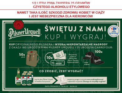 Konkurs "Urodziny Pilsnera" Carrefour, 18+
