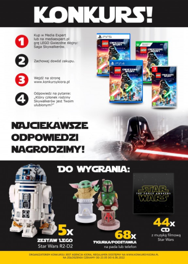 Konkurs "Który członek rodziny Skywalkerów jest Twoim ulubionym?" MediaExpert