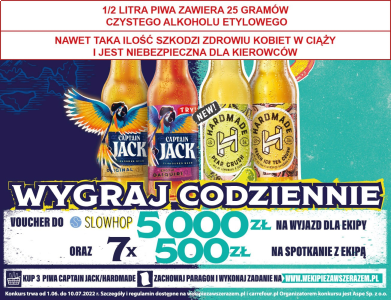 Konkurs "W EKIPIE ZAWSZE RAZEM" Hardmade, Capitan Jack, 18+