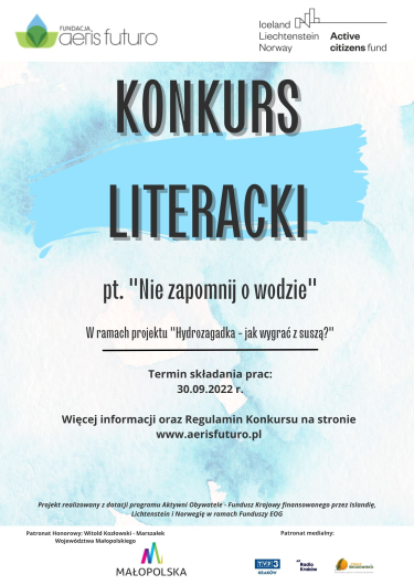 Konkurs literacki pt.: "Nie zapomnij o wodzie"