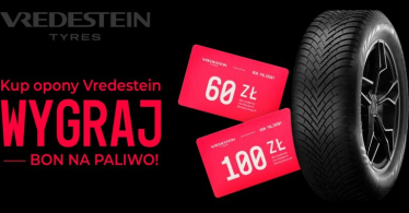 Loteria "Kup komplet opon Vredestein i zgarnij bon paliwowy o wartości 60zł lub 100zł"