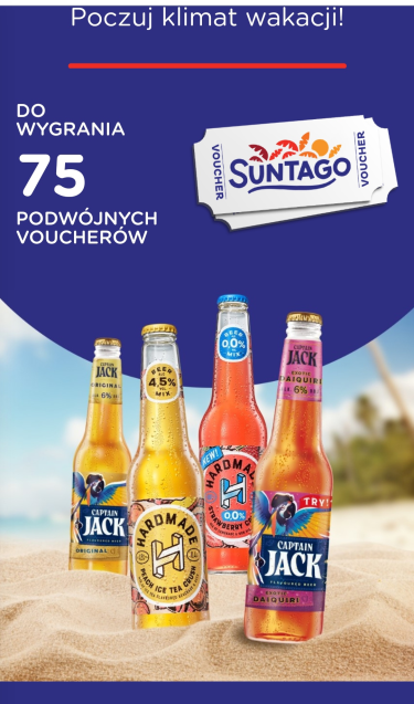 Konkurs "Nie czekaj na lastminute - Zrób wypad do Suntago" Lewiatan, Groszek, Euro Sklep, Gama, 18+
