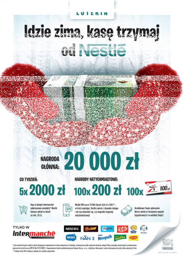 Loteria "Idzie zima, kasę trzymaj od Nestlé" Intermarche