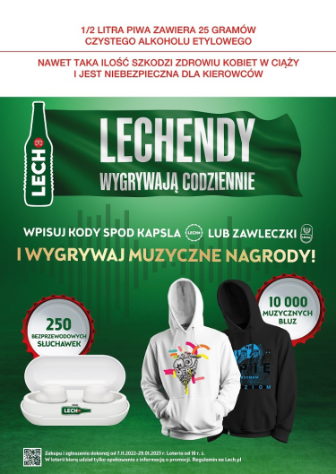 Zimowa loteria muzyczna Lech Premium! 18+