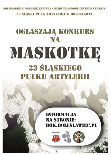 Konkurs na maskotkę 23 Śląskiego Pułku Artylerii w Bolesławcu