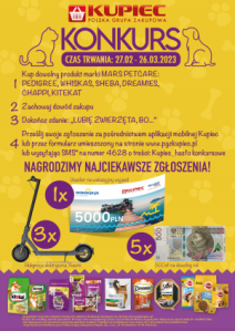 Konkurs "Lubię zwierzęta, bo…. SKLEPY KUPIEC"