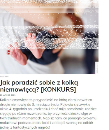 Konkurs "Jak poradzić sobie z kolką niemowlęcą?"