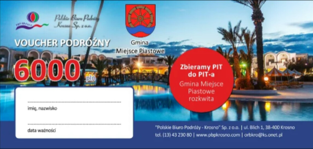 Loteria "Zbieramy PIT do PIT-a - Gmina Miejsce Piastowe rozkwita"