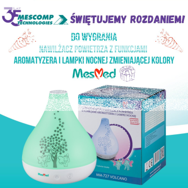Wygraj ultradźwiękowy nawilżacz z funkcjami aromatyzera i lampki nocnej zmieniającej kolory