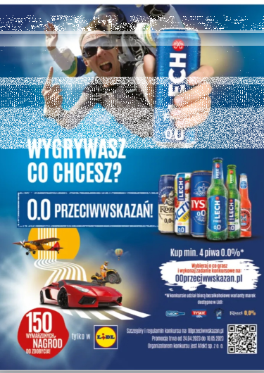 Konkurs "Wygrywasz co chcesz? 0.0 przeciwwskazań" Lidl, 18+