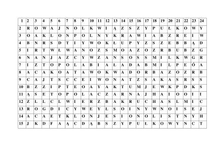 Konkurs "Odszukaj nazwy drzew leśnych"