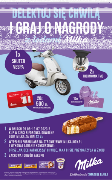 Konkurs "Delektuj się chwilą i graj o nagrody z Milką"
