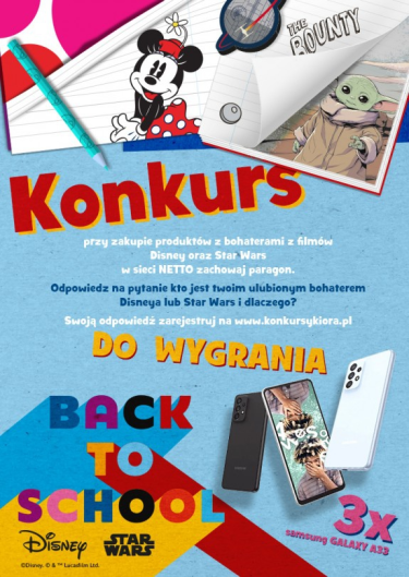 Konkurs "Kto jest Twoim ulubionym bohaterem Disneya lub Star Wars i dlaczego?" Netto