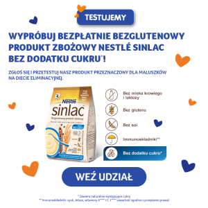 Konkurs "Wypróbuj bezpłatnie Nestlé Sinlac bez dodatku cukru"