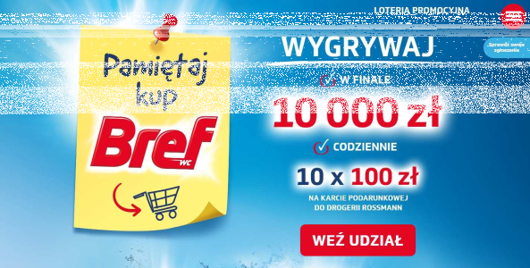 Loteria "KUP BREF W ROSSMANN I WYGRYWAJ NA OKRĄGŁO"
