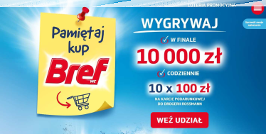 Loteria "KUP BREF W ROSSMANN I WYGRYWAJ NA OKRĄGŁO"