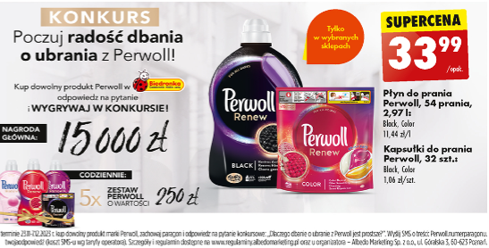 Konkurs "POCZUJ RADOŚĆ DBANIA O UBRANIA Z PERWOLL" Biedronka