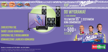 Konkurs "Czekoladowe skoki z Milka" Delikatesy Centrum