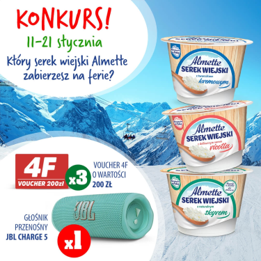 Konkurs "Który serek wiejski Almette zabierzesz ze sobą na ferie?"