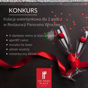 Wrocław: Wygraj kolację walentynkową dla dwojga w Restauracji Panorama